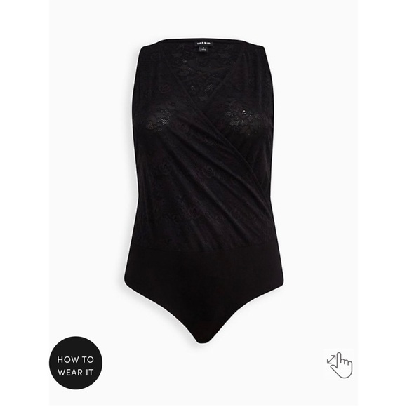 NWT TORRID Surplice Strappy Bodysuit Lace Black Size 5X - Picture 5 of 8